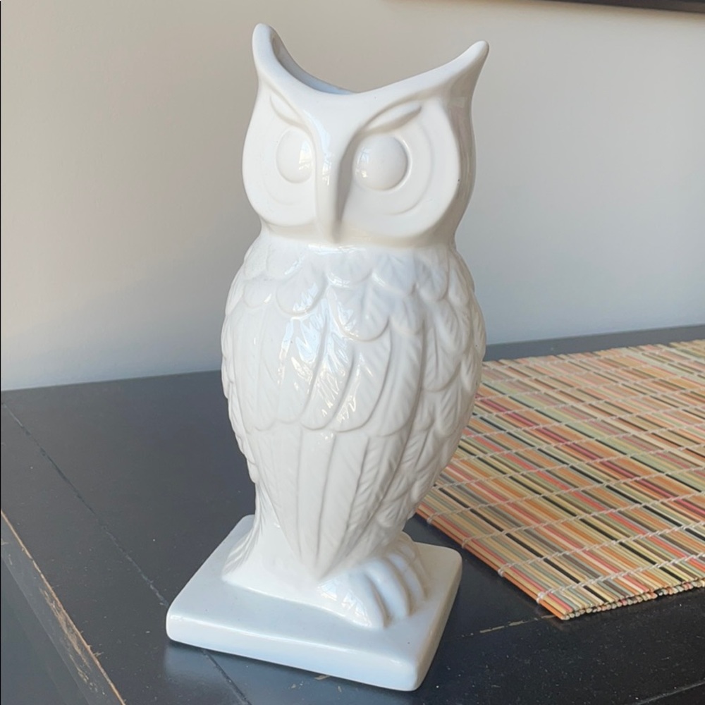 White Owl Vase